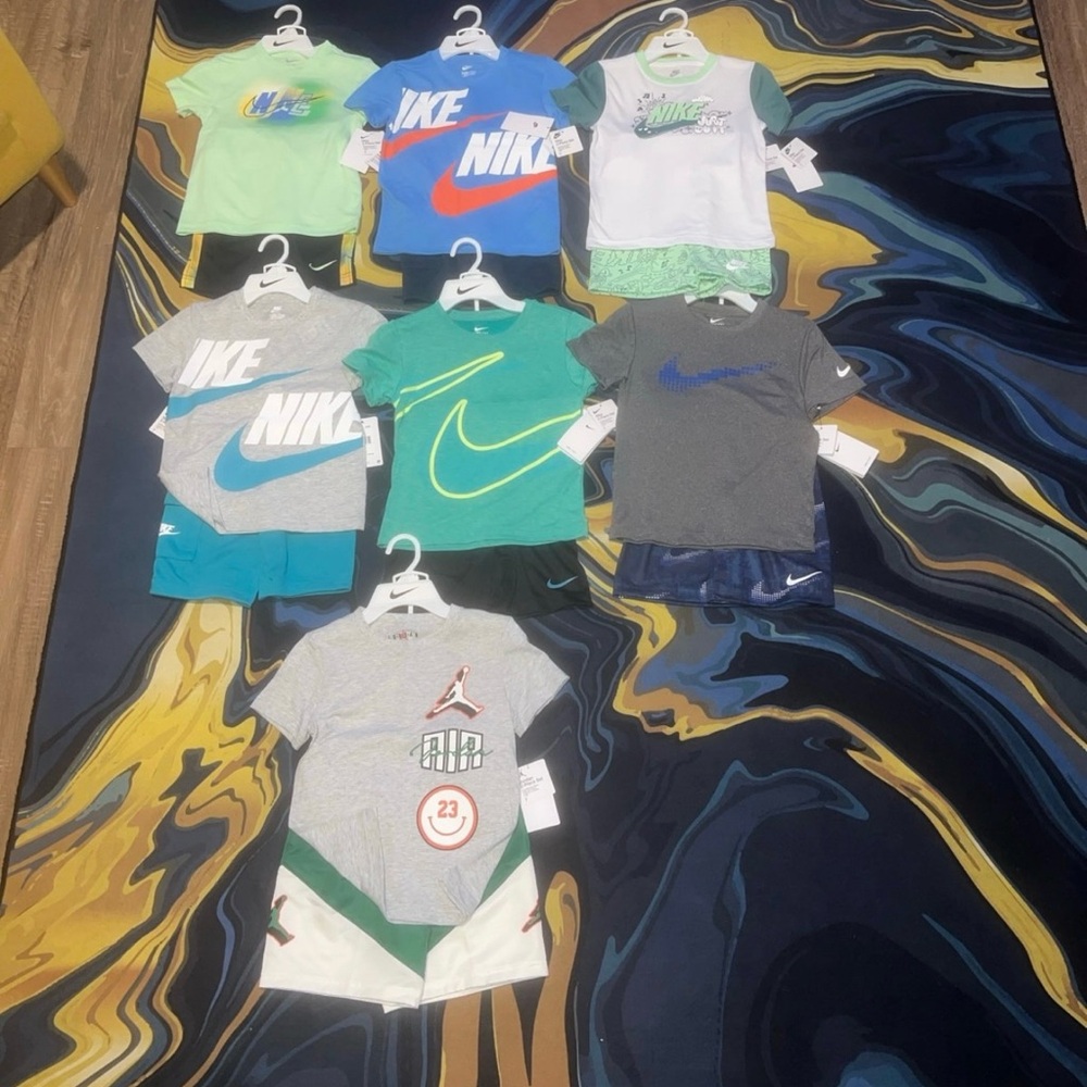 Nike Kids Short Sleeve Tees - Green, Blue, Gray, White
